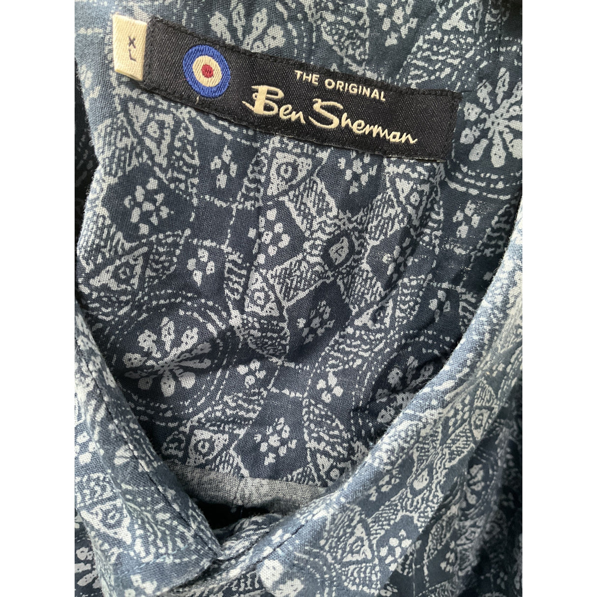 Men's Ben Sherman Graphic Print Blue Shirt, Size XL