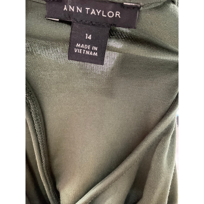 Ann Taylor Green Maxi Dress Size 14