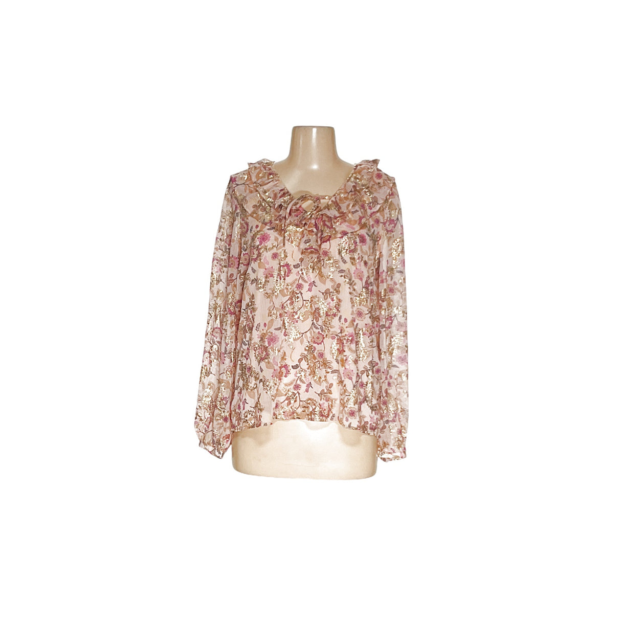 LOFT Multicolor Chiffon Floral Blouse