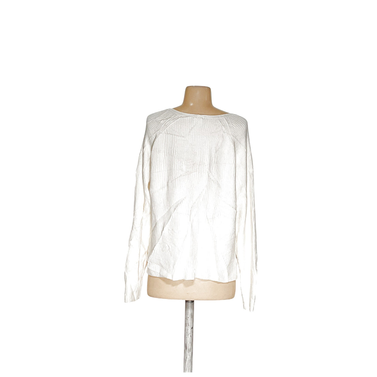 A&F White Viscose Knit Sweater