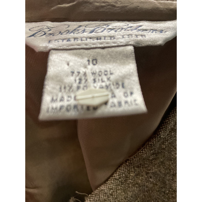 Brooks Brothers Beige Silk A-Line Skirt