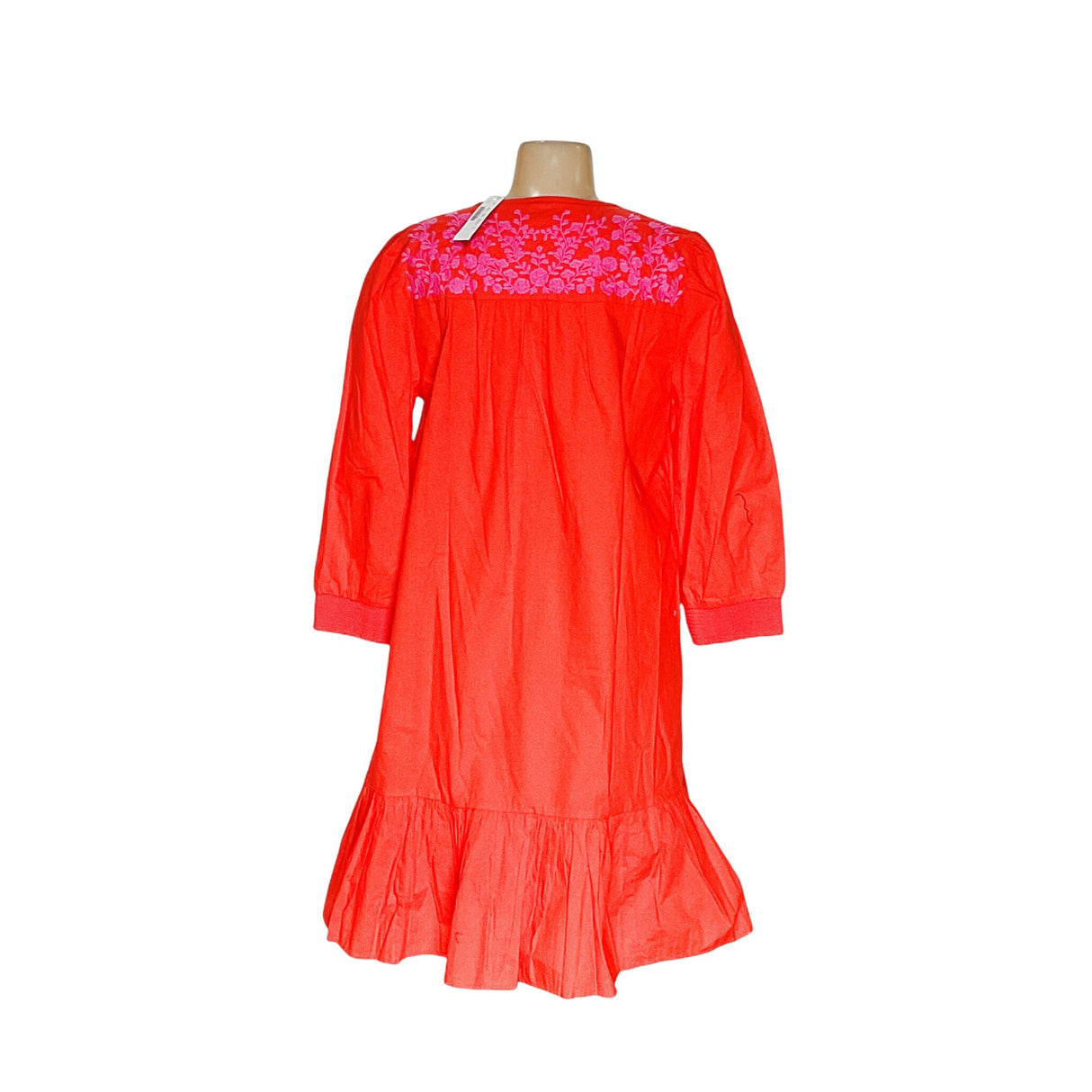 J. Crew Orange Embroidered Shift Dress - Size S