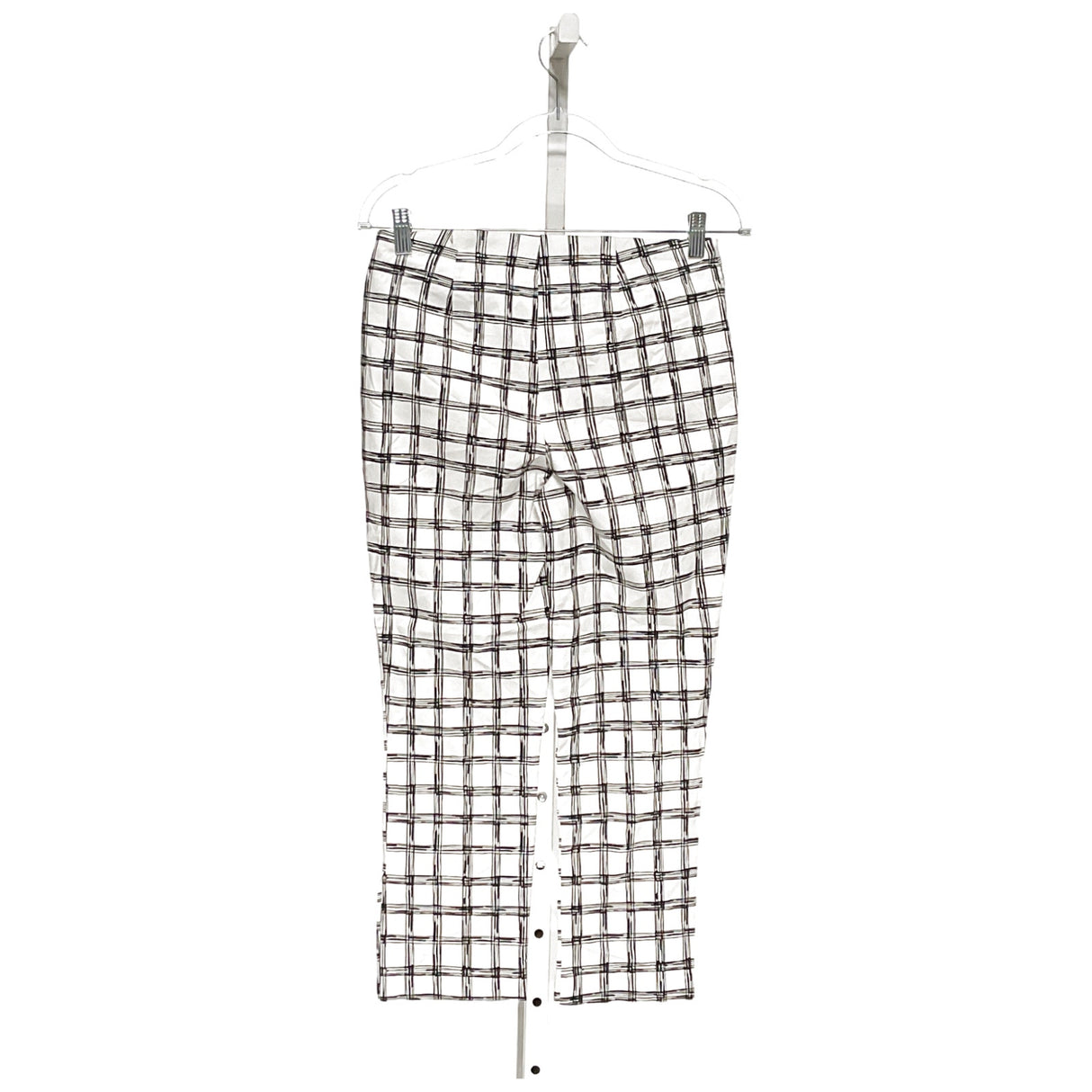 Chico's White Plaid Capri Pants - Size 000