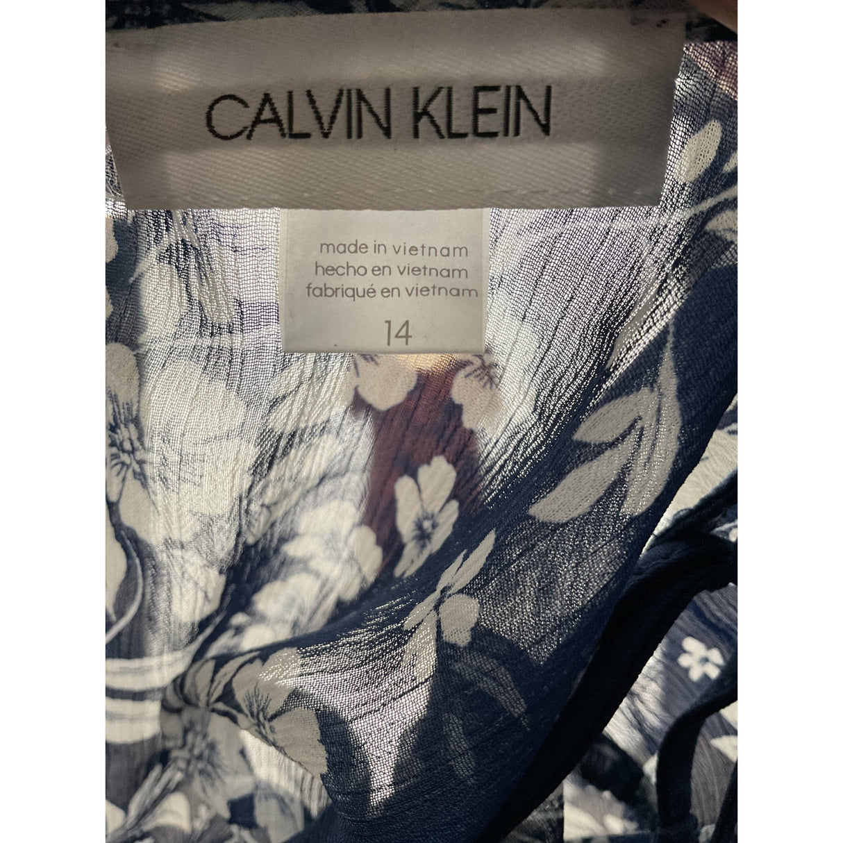 Calvin Klein Blue Floral Wrap Dress