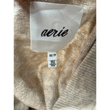 Aerie Beige Henley Sweater XS