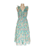 J. Crew Green Floral Wrap Dress