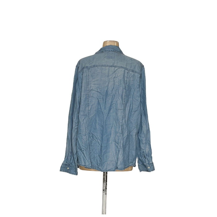 Chico's Blue Lyocell Button-Up Top Size 3