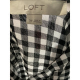 LOFT Black Gingham Summer Blouse