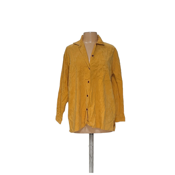 Eddie Bauer Yellow Cotton Button-Up Top