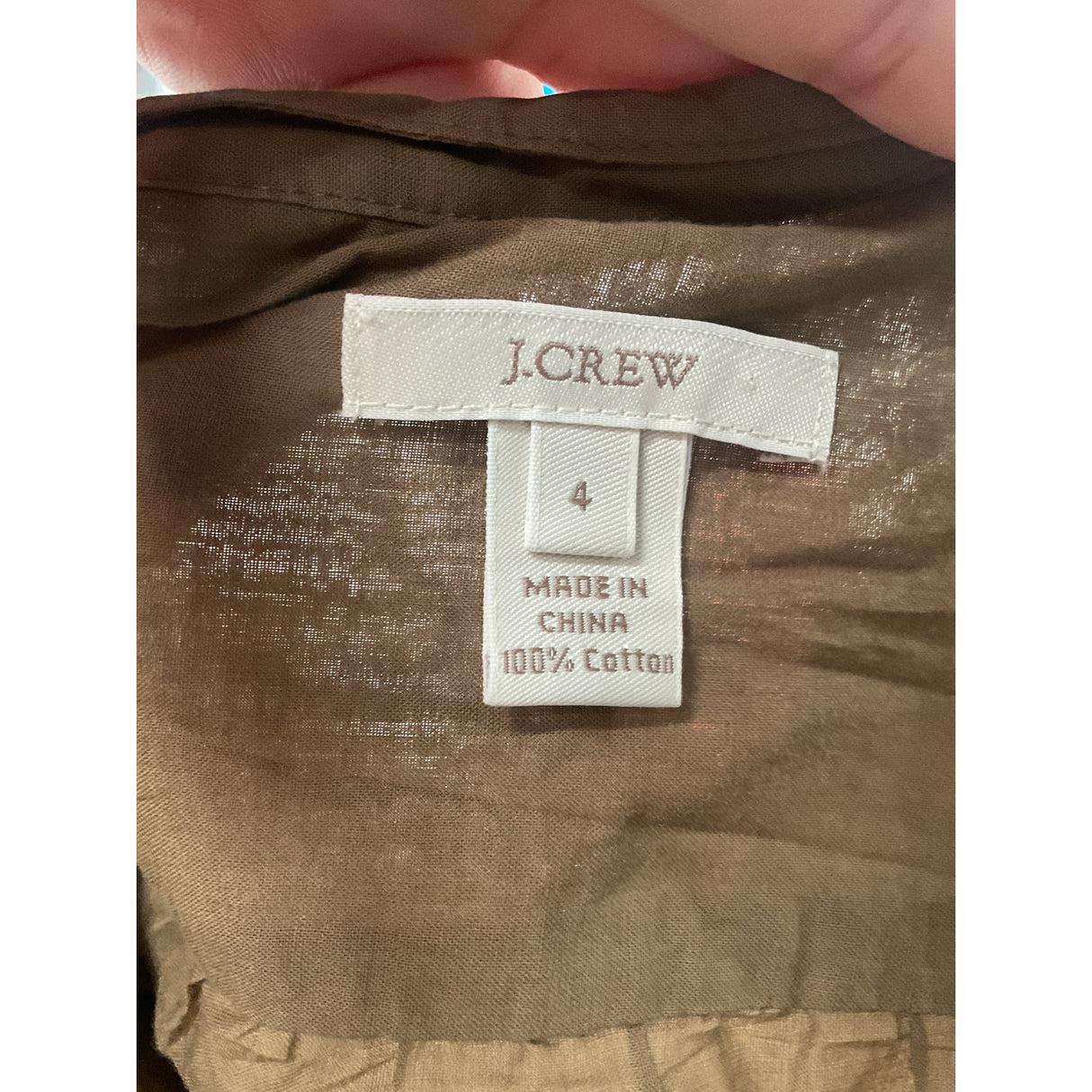 J. Crew Brown Polyester Blouse, Size 4