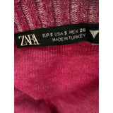 ZARA Pink Cotton Knit Sweater - Women's Small