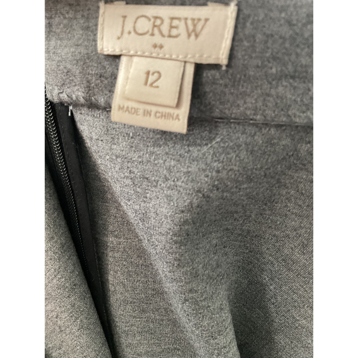 J. Crew Gray Midi Sheath Dress, Size 12