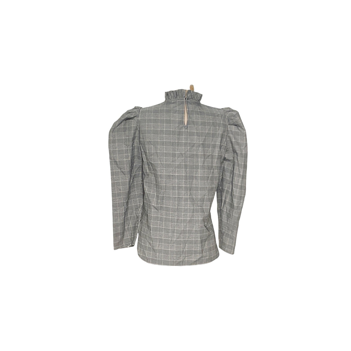 ZARA XS Gray Tattersall Blouse