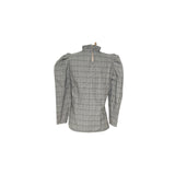 ZARA XS Gray Tattersall Blouse