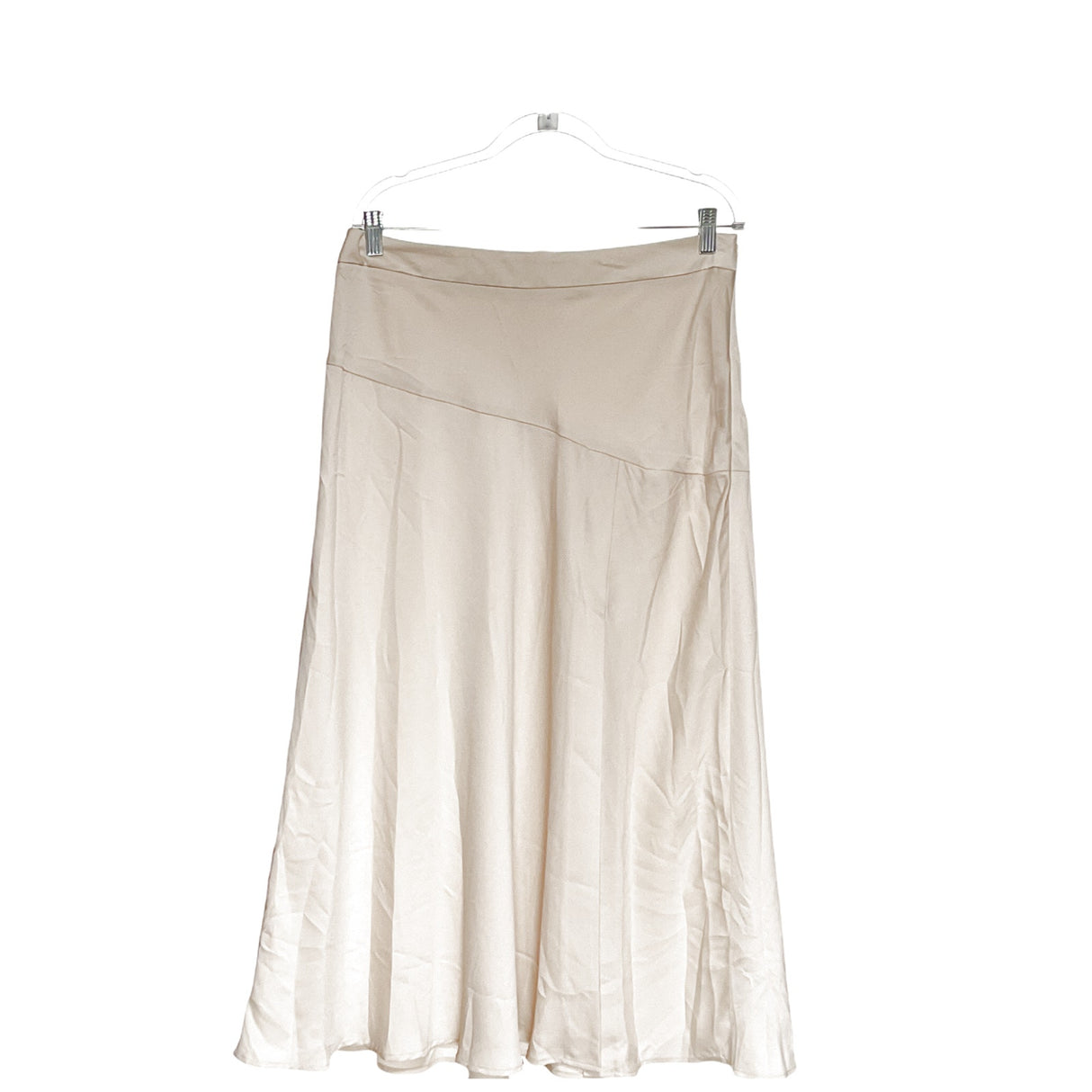 Beige A-Line Chiffon Skirt - Size 12