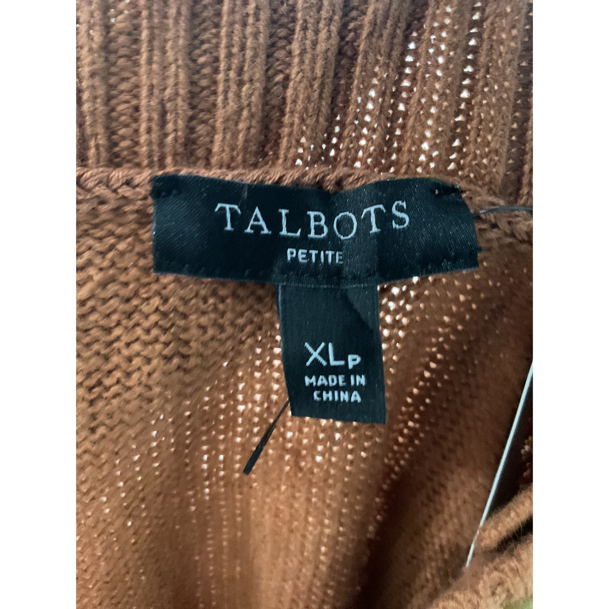 Talbots Women's Brown PXL Cotton Knit Pullover Sweater