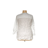 Tahari White Linen Button-Up Top 1X