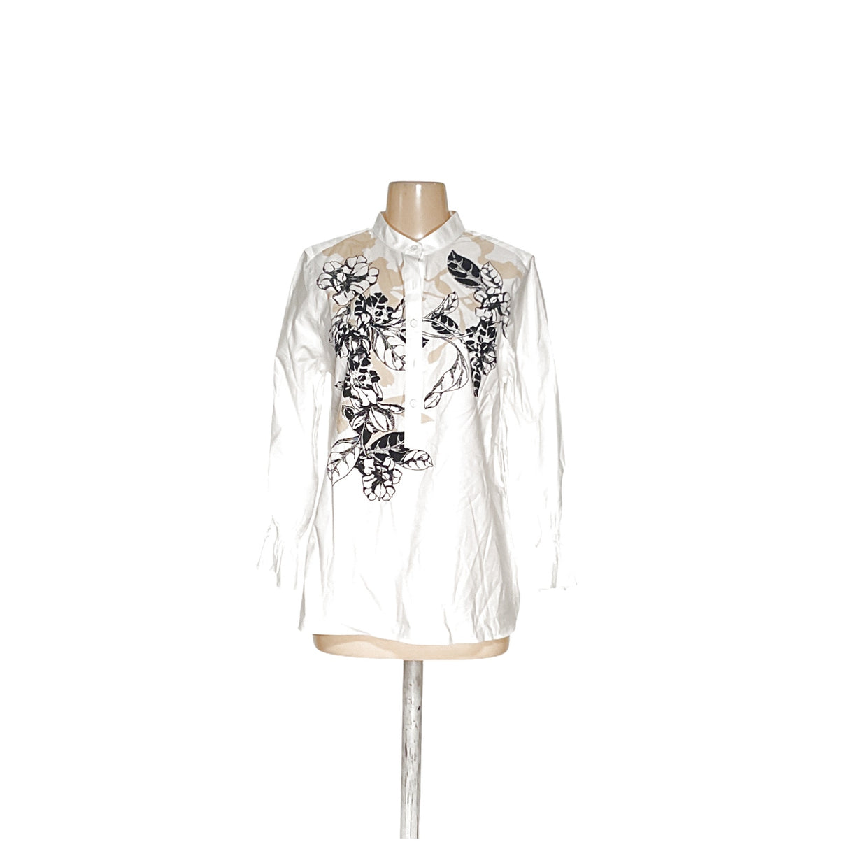 Chico's White Floral Blouse, size 0.5