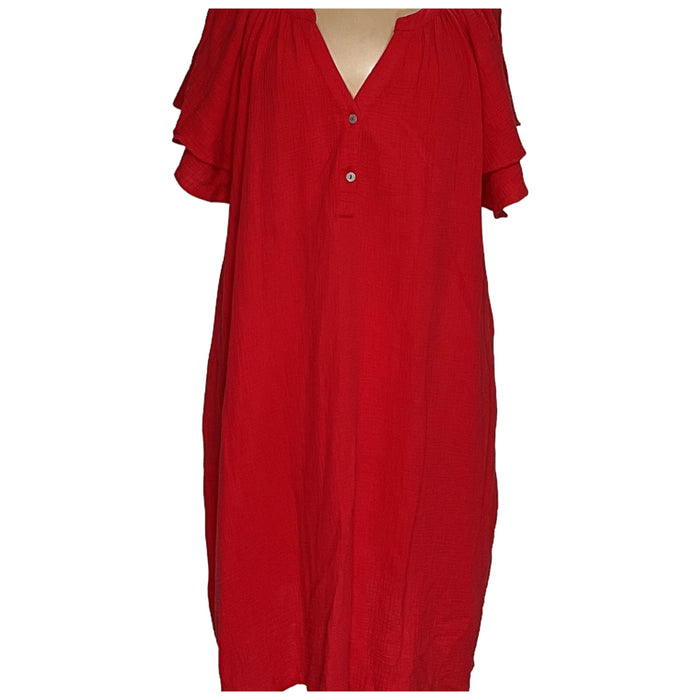 Cynthia Rowley Plus Red Long Shift Dress