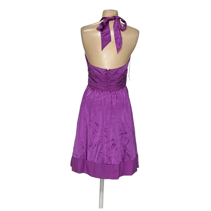 NWOT Adrianna Papell Purple Silk A-Line Midi Dress 6