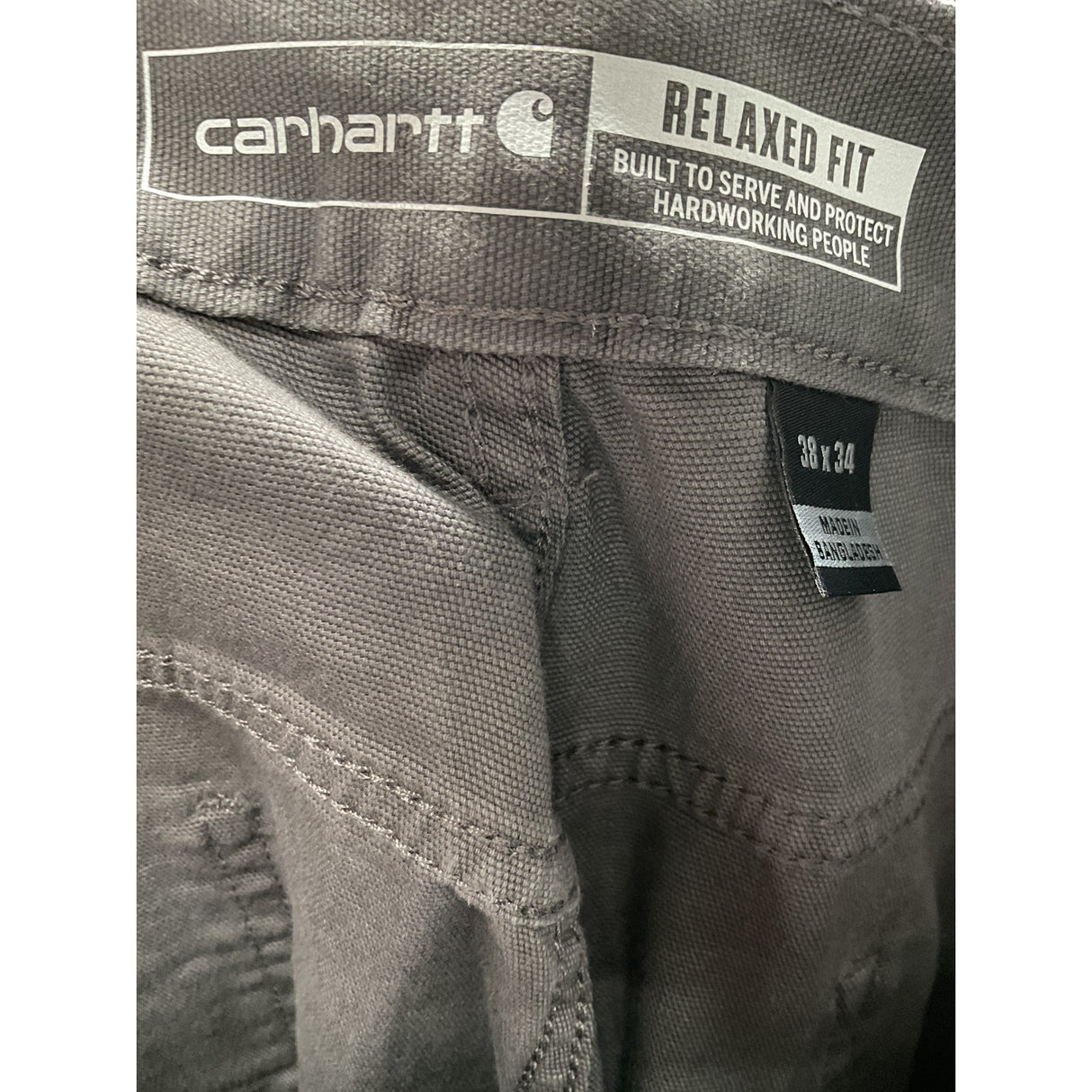 Carhartt Gray Men's Cargo Pants - Size 38, Inseam 34