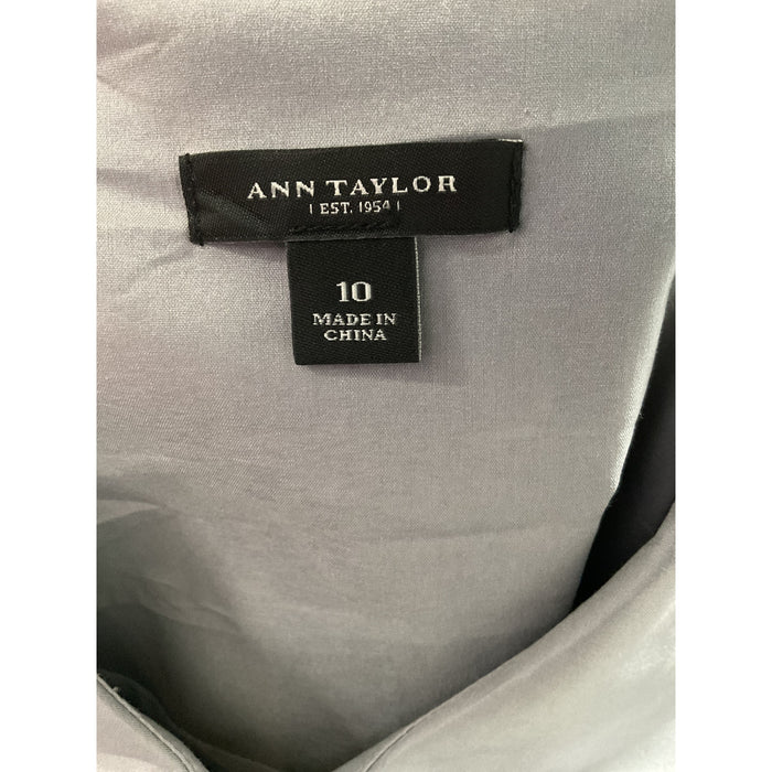 Ann Taylor Gray Midi Shirt Dress, Size 10