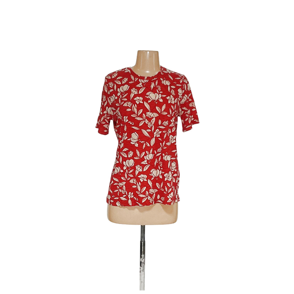 Banana Republic Red Floral Blouse Size M