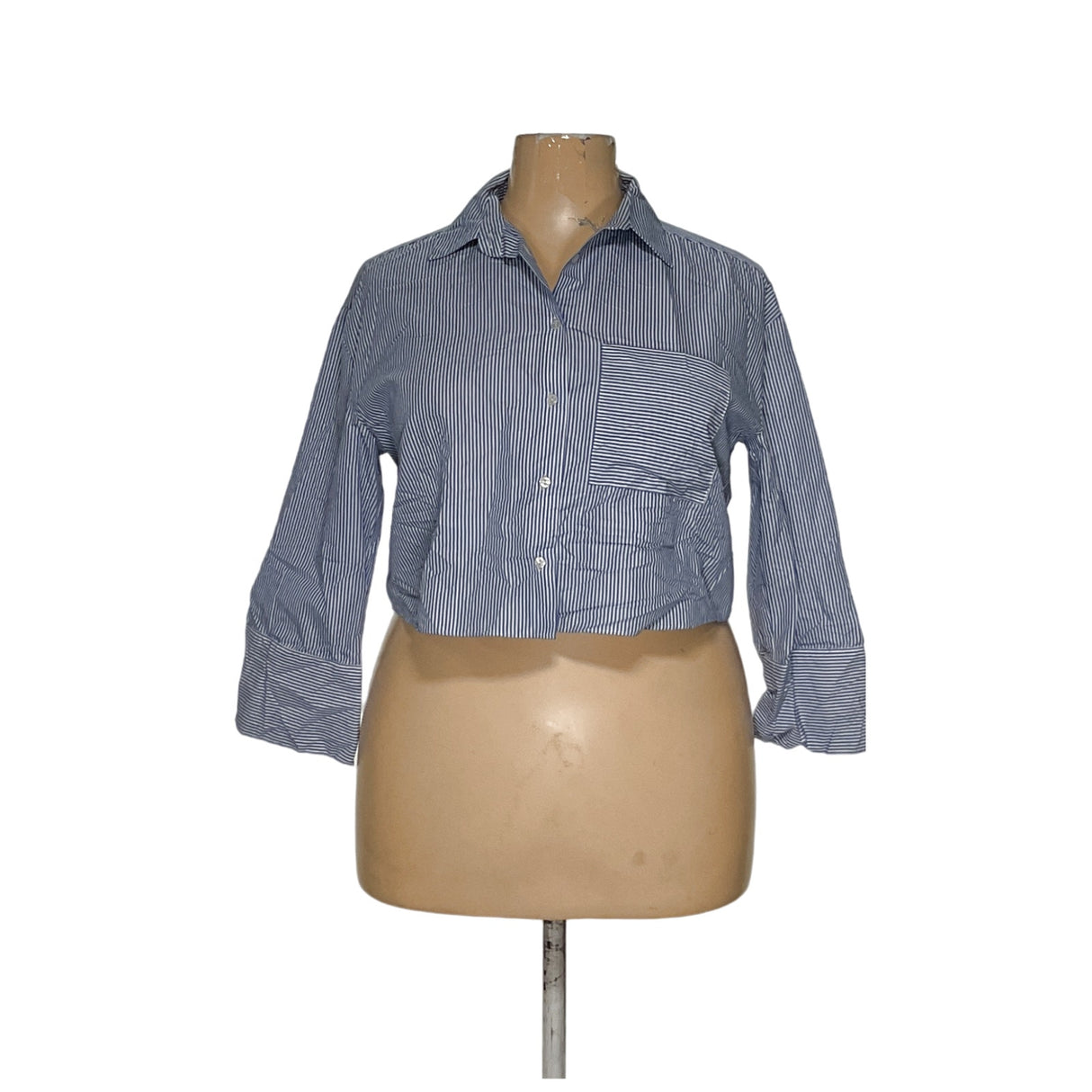 ZARA Blue Button-Up Women's Top