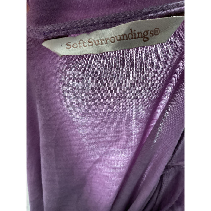 Soft Surroundings Purple Rayon Plus Size T-Shirt