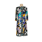 BCBGMAXAZRIA Black Graphic Print Shift Dress XS