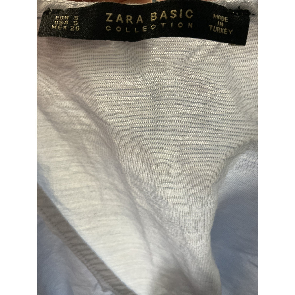 ZARA Blue Cotton Canvas Blouse