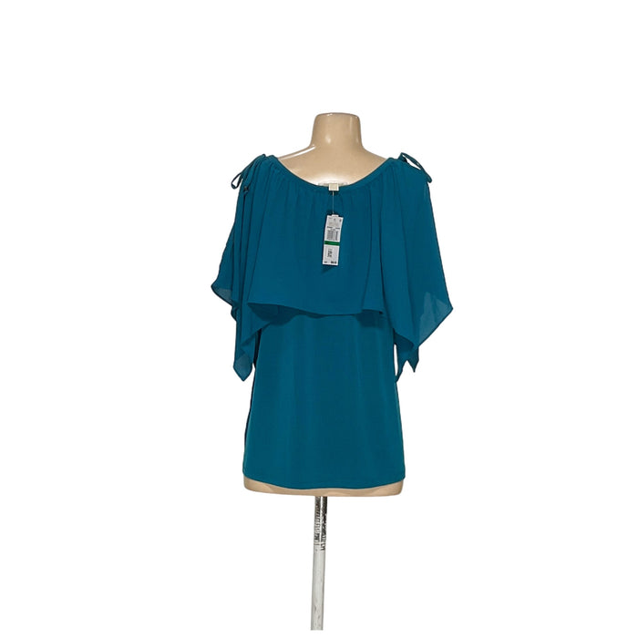 Michael Kors Blue Polyester Blouse, Women's Size L