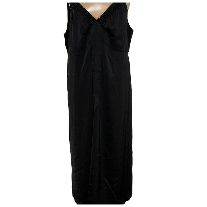 ELOQUII Plus Size Long Black A-Line Dress