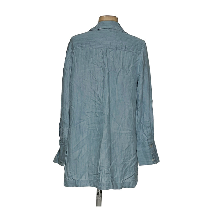 Soft Surroundings Blue Button-Up Top - Lyocell, Size S