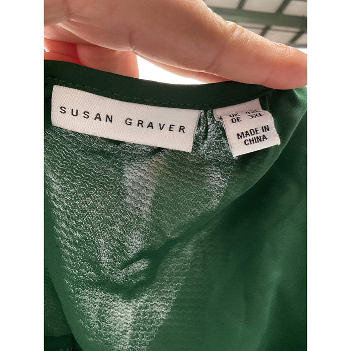 Susan Graver Green Blouse - Women's 3X