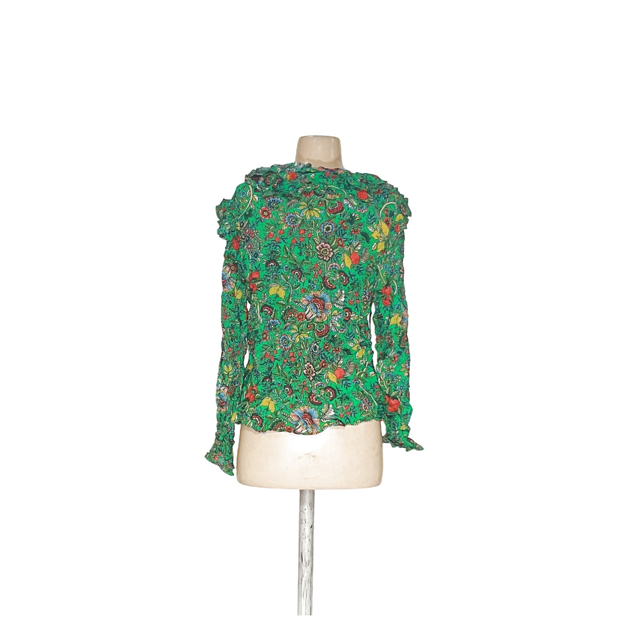 Boden Green Floral Button-Up Top - Women's Size 12