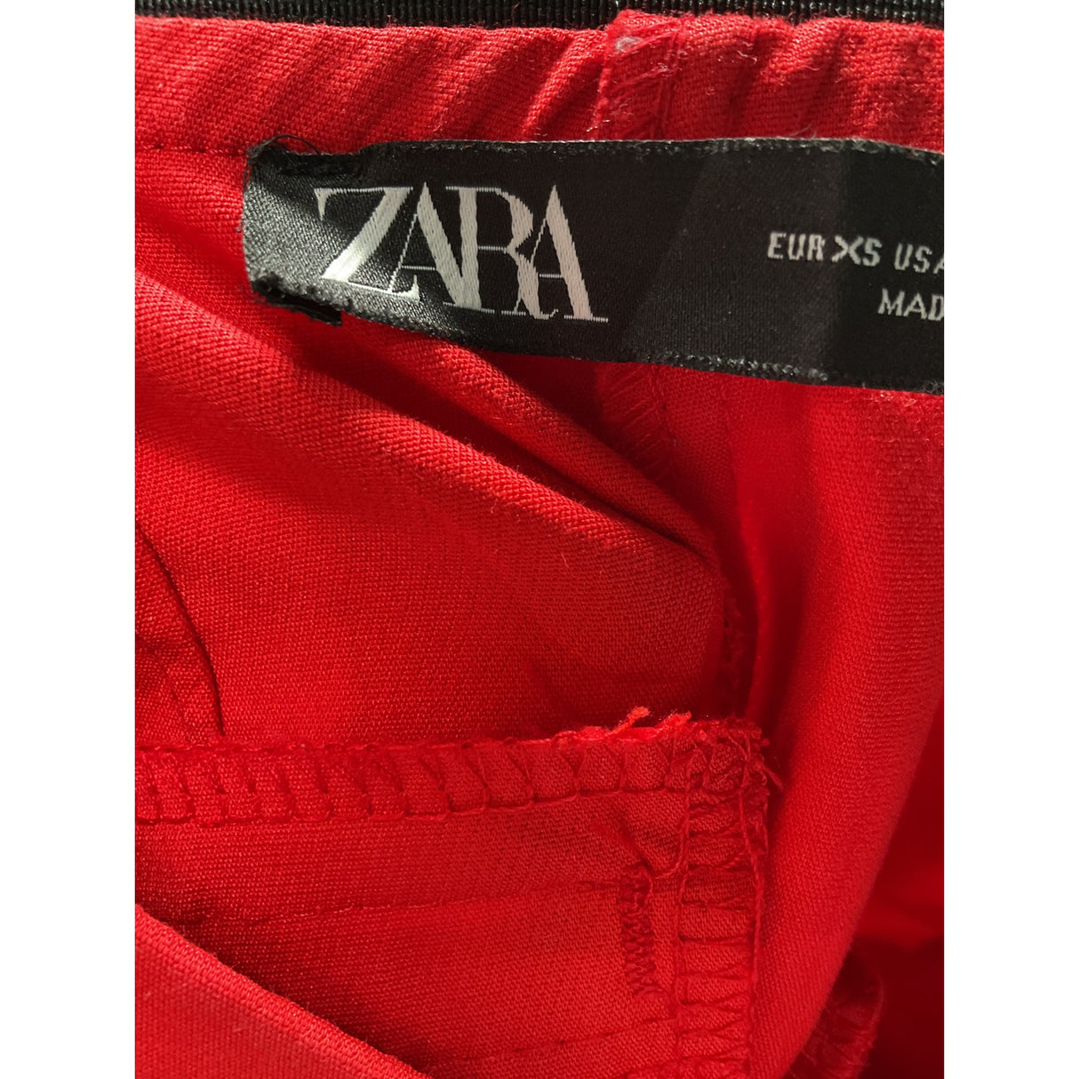 ZARA Red Cotton Blend Skinny Pants