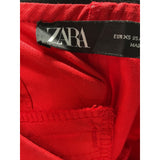 ZARA Red Cotton Blend Skinny Pants