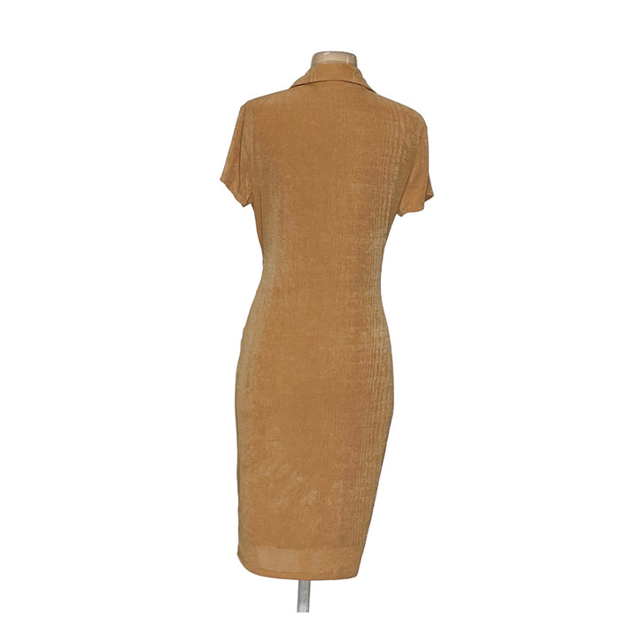 Bebe Gold Shirt Dress - Women's Size L