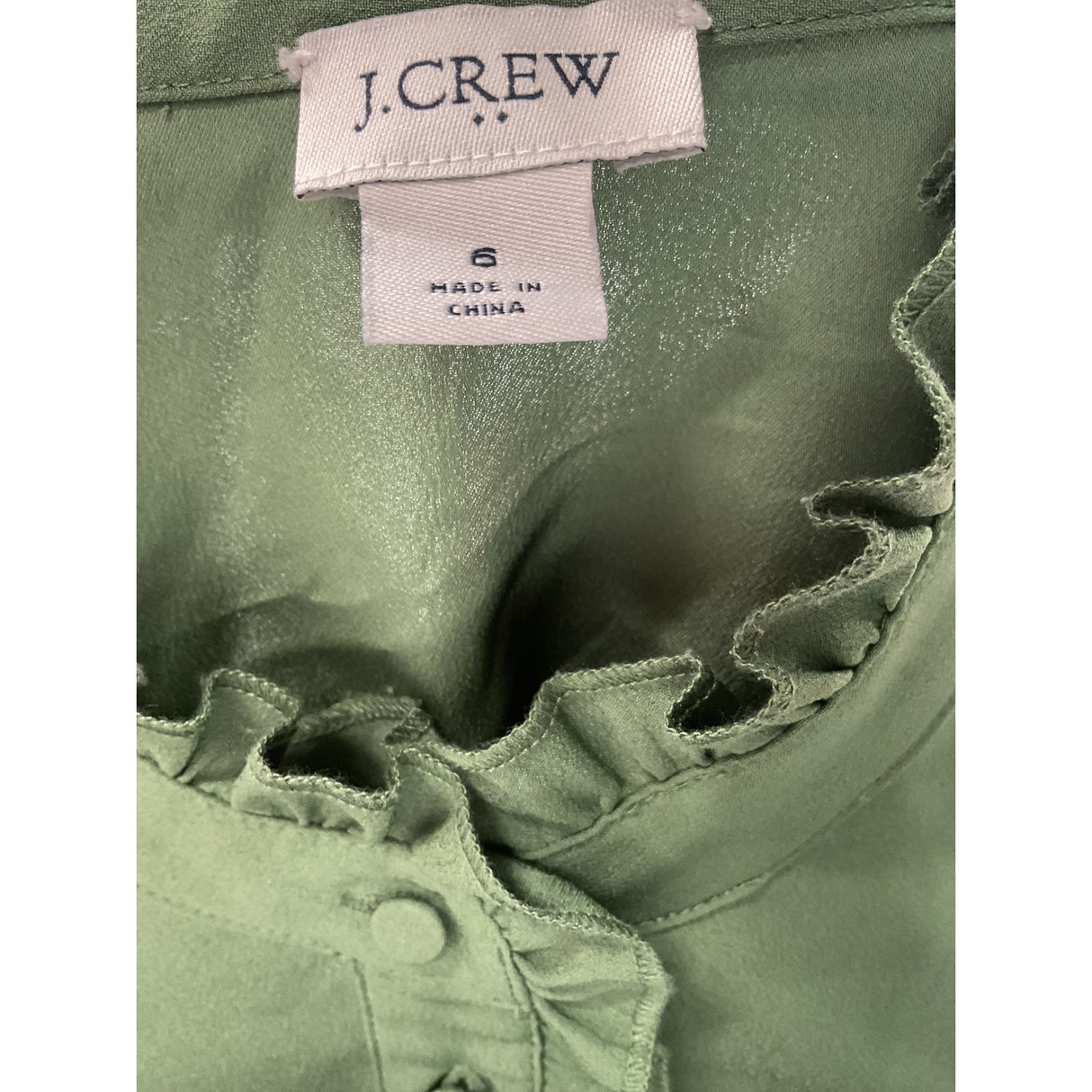 J. Crew Green Chiffon Blouse