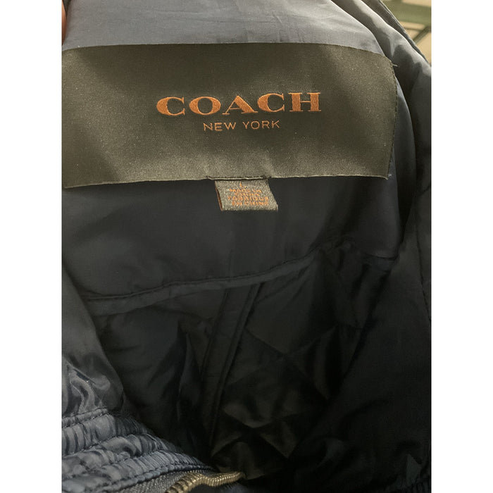 COACH Blue Puffer Jacket Women L