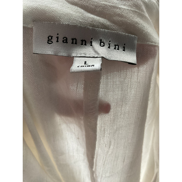 Gianni Bini White Linen Jumpsuit - Size L