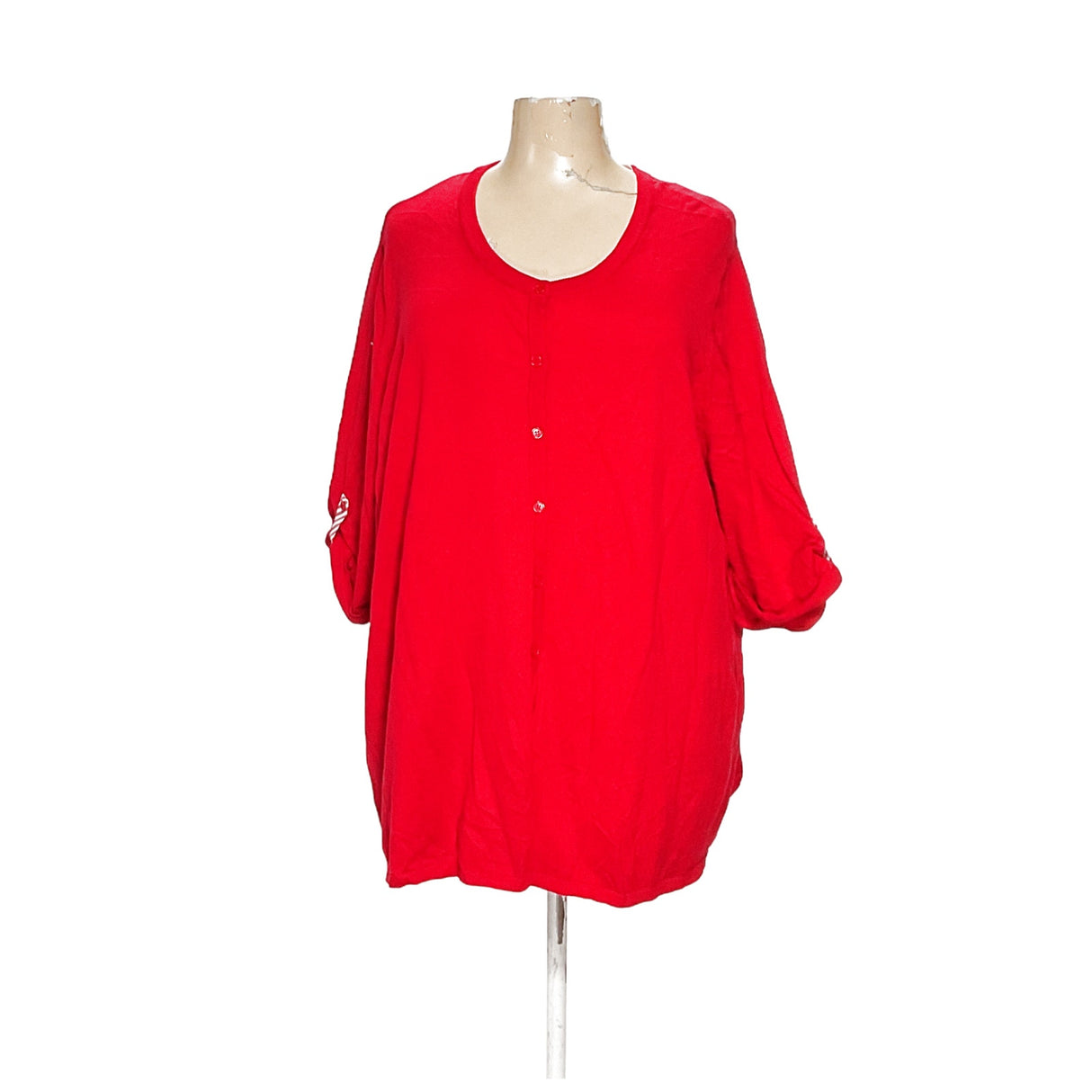 Catherines Red 5X Button-Up Top