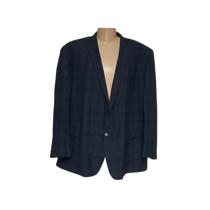 Michael Kors Men's Blue Wool Blazer Overcoat - Size 3XL