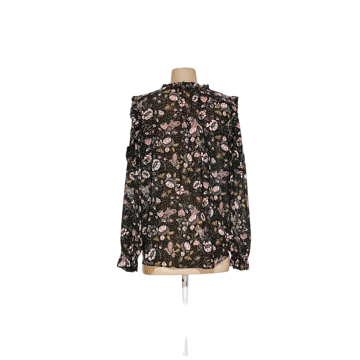 LOFT Black Floral Blouse S