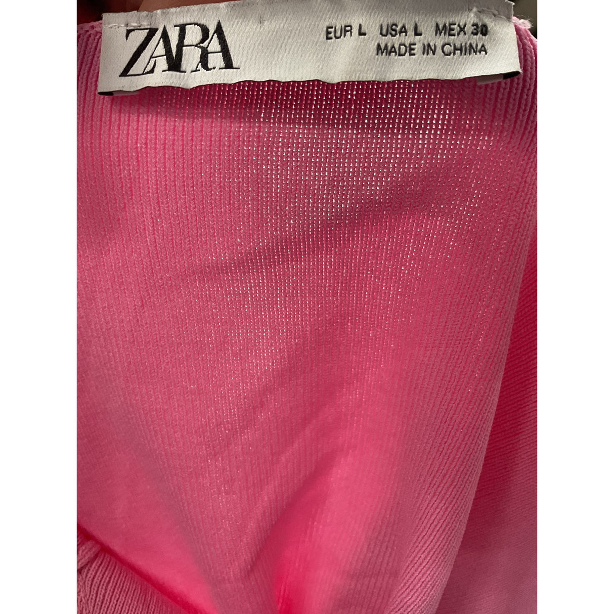 ZARA Pink Viscose Knit Blouse