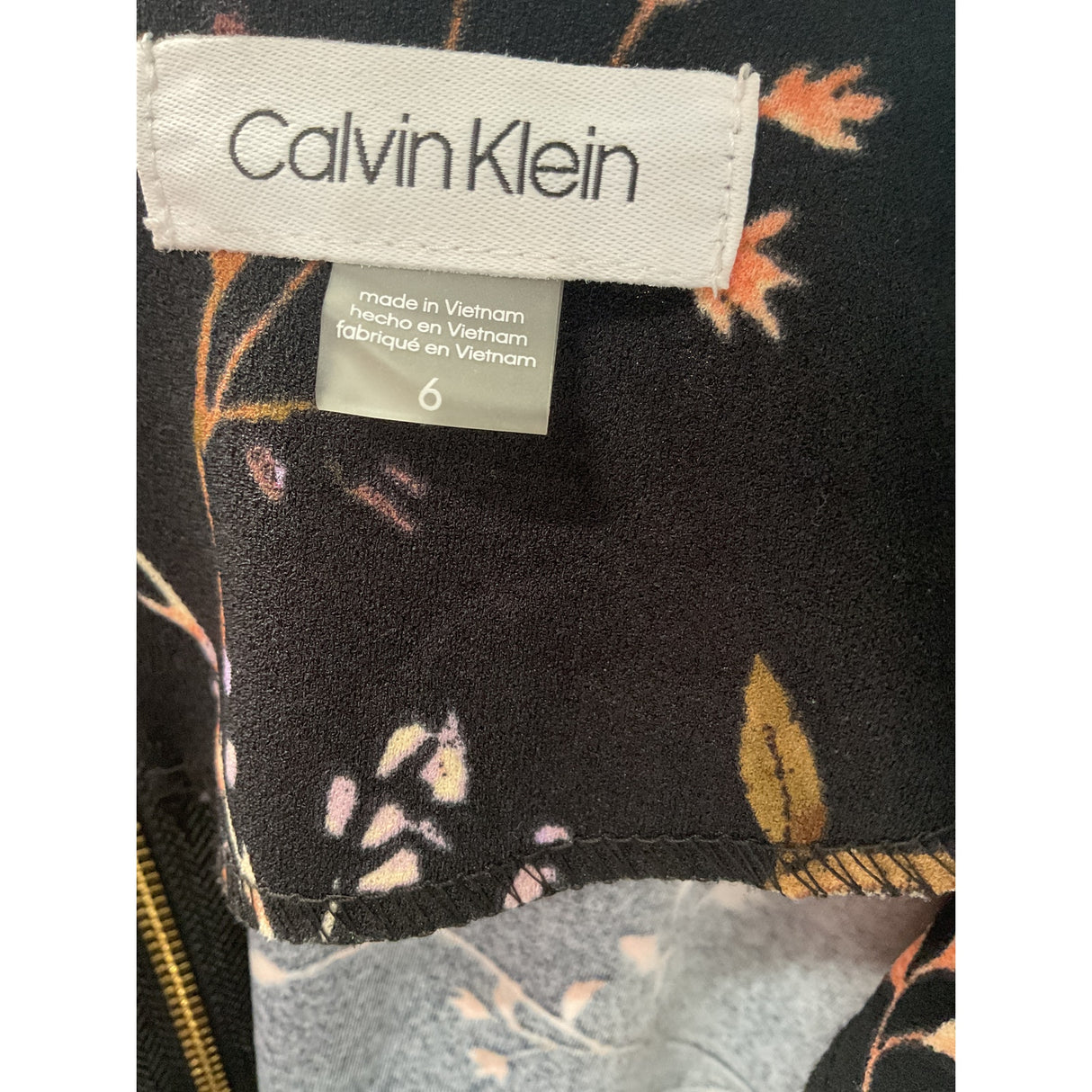 Calvin Klein Black Floral Sheath Dress - Size 6