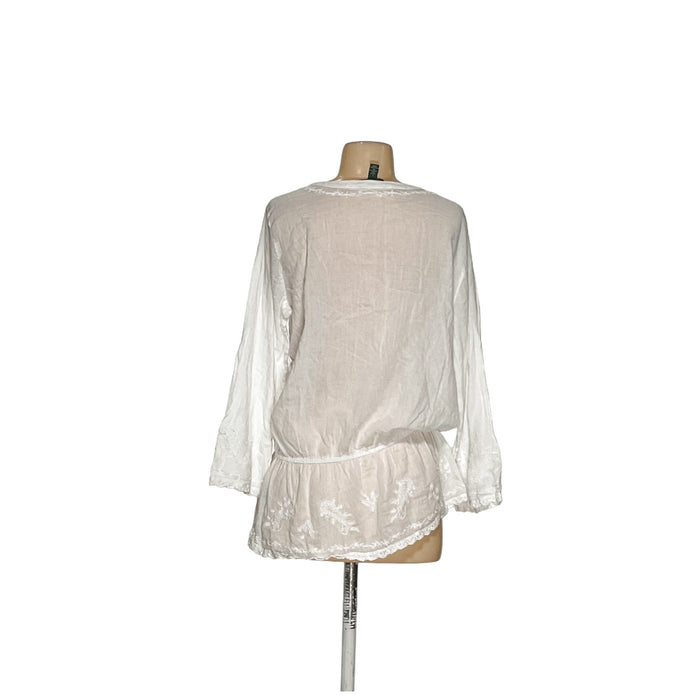 Ralph Lauren Women's White Cotton Blouse Size L