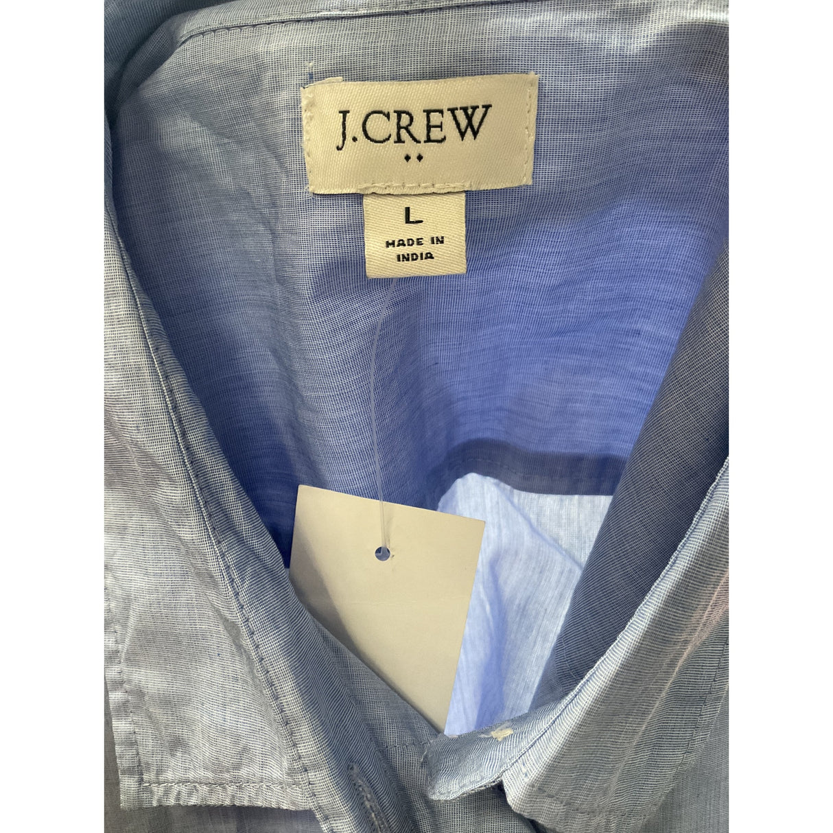 J. Crew Blue Button-Up Cotton Top