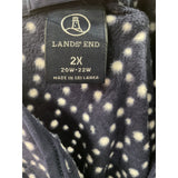 Lands' End Blue Wool Henley Sweatshirt Plus Size 2XL